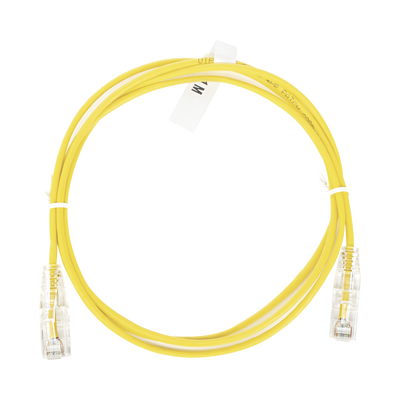 Imagen de Cable de Parcheo Slim UTP Cat6 - 1 metro, Amarillo, Diámetro Reducido (28 AWG)