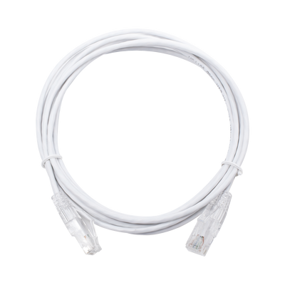 Imagen de Cable de Parcheo Slim UTP Cat6 - 3 m Blanco Diámetro Reducido (28 AWG)