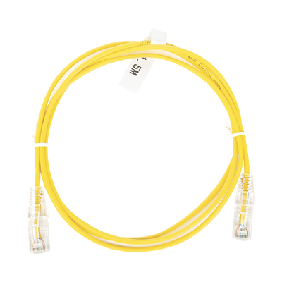 Imagen de Cable de Parcheo Slim UTP Cat6 - 1.5 m Amarillo Diámetro Reducido (28 AWG)