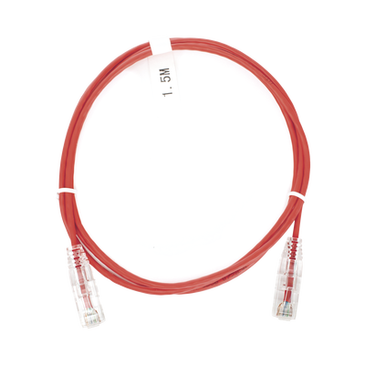 Imagen de Cable de Parcheo Slim UTP Cat6 - 1.5 m Rojo Diámetro Reducido (28 AWG)