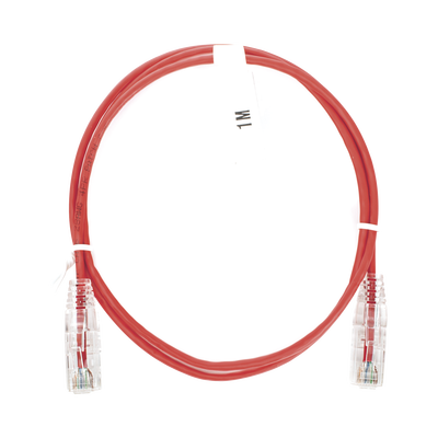 Imagen de Cable de Parcheo Slim UTP Cat6 - 1 metro, Rojo, Diámetro Reducido (28 AWG)