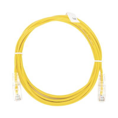 Imagen de Cable de Parcheo Slim UTP Cat6 - 3 m Amarillo Diámetro Reducido (28 AWG)