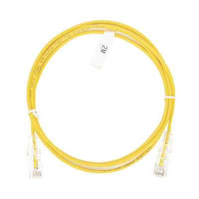 Imagen de Cable de Parcheo Slim UTP Cat6 - 2 m Amarillo Diámetro Reducido (28 AWG)