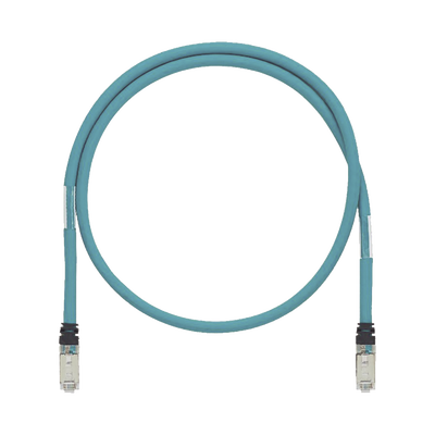 Imagen de Patch Cord Cat6A de Grado Industrial 600V, Blindado SF/UTP, Calibre 26 AWG, Color Aqua, 60 cm.
