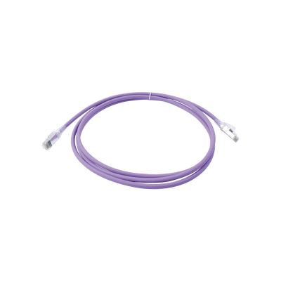 Imagen de Patch Cord Z-MAX Cat6A S/FTP, CM/LS0H, 7ft, Color Violeta, Versión Bulk