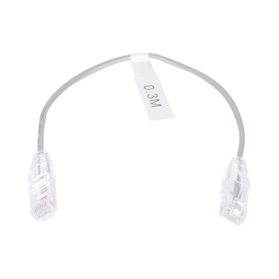 Imagen de Cable de Parcheo Slim UTP Cat6 - 30 cm Gris Diámetro Reducido (28 AWG)