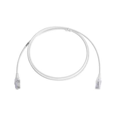 Imagen de Patch Cord MC6 Modular Cat6 UTP, CM/LS0H, 5ft, Color Blanco, Diámetro Reducido (28AWG), Versión Bulk (Sin Empaque Individual)