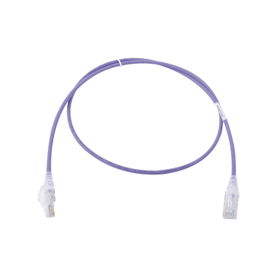 Imagen de Patch Cord MC6 Modular Cat6 UTP, CM/LS0H, 3ft, Color Violeta, Diámetro Reducido (28AWG), Versión Bulk (Sin Empaque Individual)