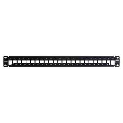 Imagen de Patch Panel TERA-MAX Blindado de 24 Puertos, Modular (vacío), Plano, Color Negro, 1UR