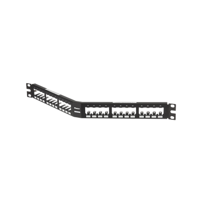 Imagen de Panel de Parcheo Modular Mini-Com (Sin Conectores), Angulado, Totalmente Blindado, de 24 puertos, 1UR