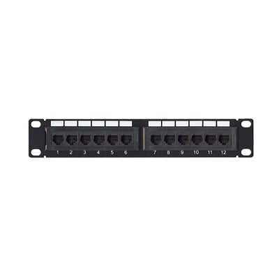 Imagen de Panel de parcheo de impacto (110) UTP de 12 puertos Cat6, 10in