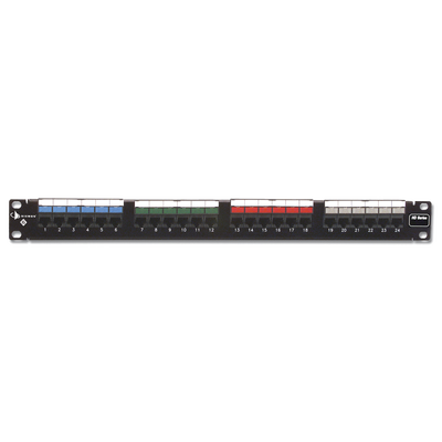 Imagen de Patch Panel UTP HD6 de 24 puertos, Precargado con Jacks Categoría 6, Plano, 1UR