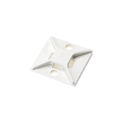 Imagen de Montaje-Sujetador Para Cable de 4 Vías, con Adhesivo, 25.4 x 25.4mm (1in x 1in), Color Blanco, Uso en Interior, 1 pieza