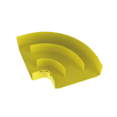Imagen de Ángulo Recto a 90º Horizontal, Para Canaletas FiberRunner™ 12X4, Color Amarillo