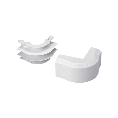 Imagen de Esquinero exterior, para uso con canaleta T45, Material PVC Rígido, Color Blanco Mate