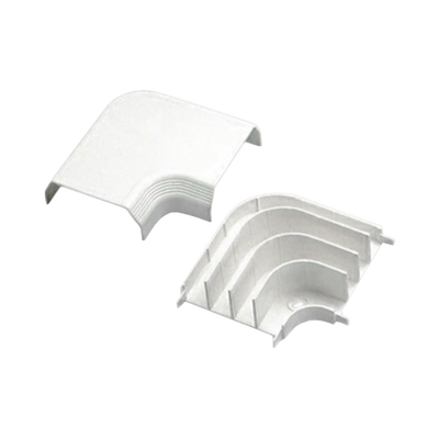 Imagen de Curva de radio controlado, para uso con canaleta T70, Material PVC Rígido, Color Blanco Mate