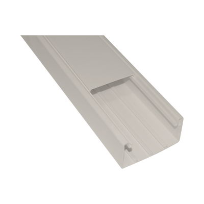 Imagen de Canaleta con tapa en color Marfil de PVC auto extinguible 100 x 52 x 2500mm (5501-04250)