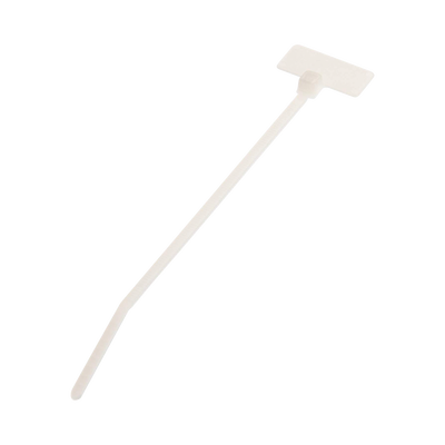 Imagen de Cincho de Identificación Tipo Bandera, 109 mm largo x 2.4mm ancho, Área de Marcado de 7.9 x 19.1 mm, Nylon 6.6, Color Natural, Bolsa de 100pz