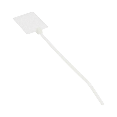 Imagen de Cincho de Identificación Tipo Bandera, 130 mm largo x 2.5mm ancho, Área de Marcado de 19.1 x 26.4 mm, Nylon 6.6, Color Natural, Bolsa de 100pz