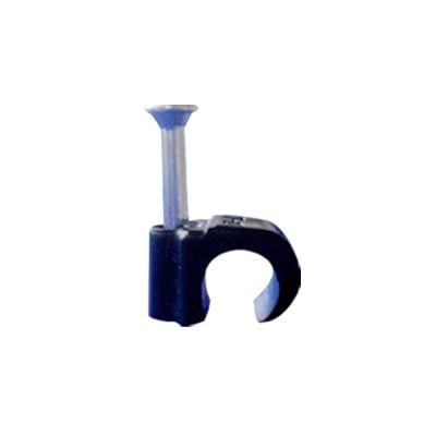 Imagen de Grapa reforzada para cable redondo de 7mm con clavo de 1" color negro (100pzs) (3103-00301)