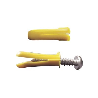 Imagen de Paquete de 20 taquetes amarillo  1" y 20 tornillos 8mm x 1"