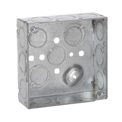 Imagen de Caja Cuadrada 4 x 4"/Profundidad 1- 1/2"/ 10 Entradas de 1/2" y 6 TKO (1/2"-3/4").