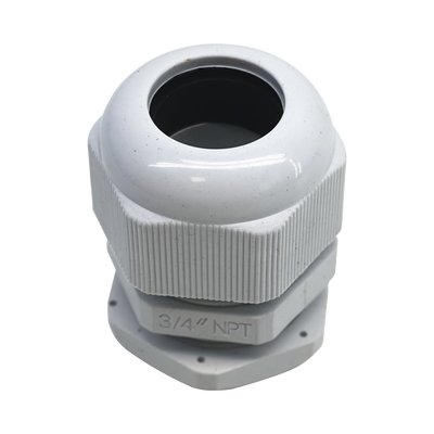 Imagen de Conector Plástico Blanco Tipo Glándula para Rosca NPT 3/4"