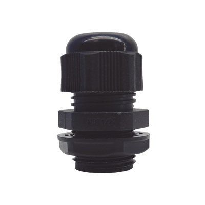 Imagen de Conector Plástico Negro Tipo Glándula para Rosca NPT 1/2"