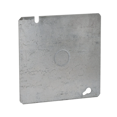 Imagen de Tapa Cuadrada Plana de  Acero Galvanizado con Entrada de 1/2"  para Caja de 4 11/16".