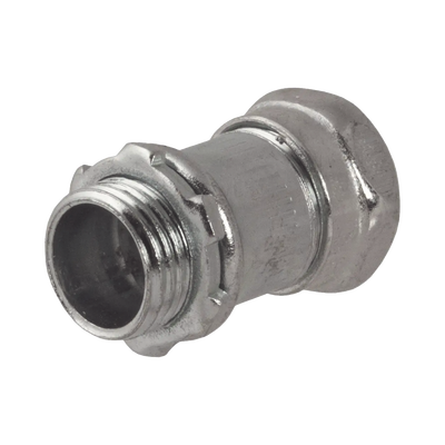 Imagen de Conector Recto Compresión de Acero Galvanizado para Pared Delgada de 3/4" .