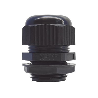 Imagen de Conector Plástico Negro Tipo Glándula para Rosca NPT 1"