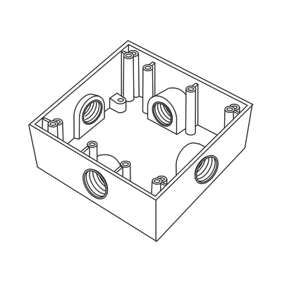 Imagen de Caja Cuadrada de 3/4" (19.05 mm) a Prueba de Intemperie/ Cuenta con 4 bocas.