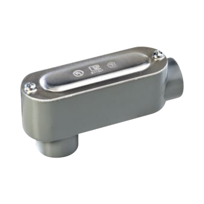 Imagen de Caja oval roscada tipo LB de 1 1/4" (31.8 mm) incluye tapa y tornillos.