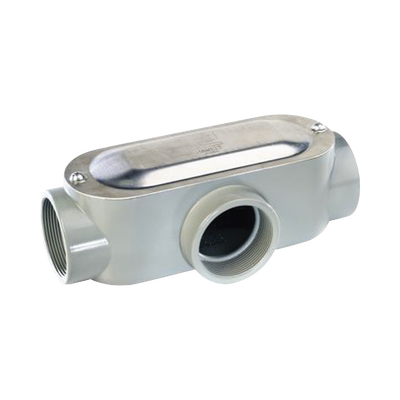 Imagen de Caja oval roscada tipo T de 2" (50.8) incluye tapa y tornillos.