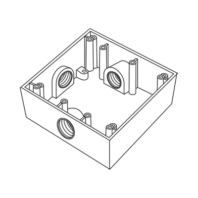 Imagen de Caja Cuadrada de 3/4" (19.05 mm) a Prueba de Intemperie/ Cuenta con 3 bocas.