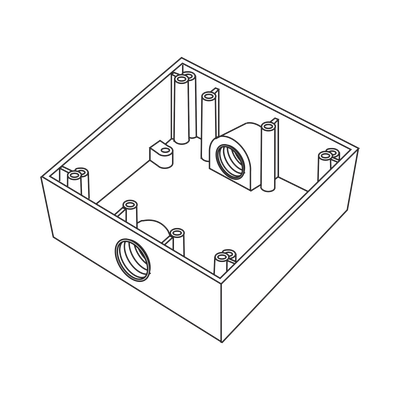Imagen de Caja Cuadra de 3/4" a Prueba de  Intemperie/ Cuenta con 2 salidas.