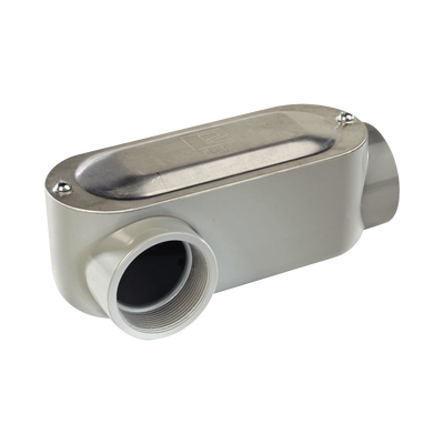 Imagen de Caja oval roscada tipo LR de 1 1/2" (38.1 mm) Incluye tapa y tornillos.