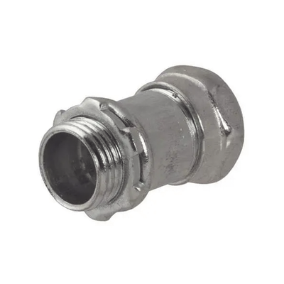 Imagen de Conector Recto Compresión de Acero Galvanizado para Pared Delgada de 1 1/4".