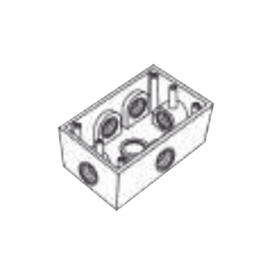 Imagen de Caja Condulet FS de 1/2" (12.7 mm) con seis bocas a prueba de intemperie.
