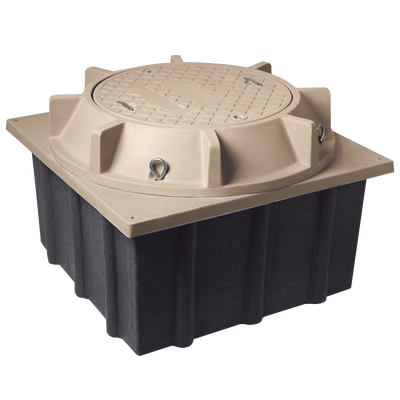 Imagen de Registro Mini Manhole con tapa de concreto polimérico 4 ft x 4 ft x 2 ft, Resistencia 20 Toneladas, Uso Vehicular Pesado