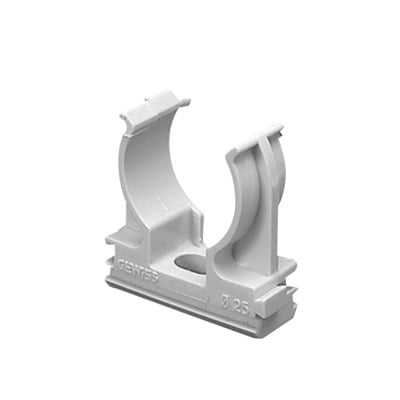 Imagen de Soporte de presión (Abrazadera), PVC Auto-extinguible, abierto para tubería de 20 mm