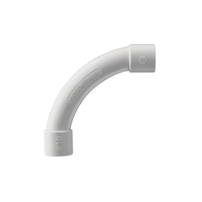 Imagen de Curva de radio estrecho para tubería rígida, recomendado para cables de datos, PVC Auto-extinguible, de 16 mm