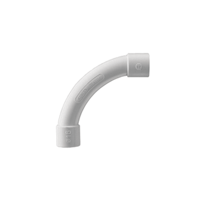 Imagen de Curva de radio estrecho para tubería rígida, recomendado para cables de datos, PVC Auto-extinguible, de 40 mm