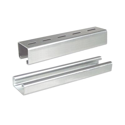 Imagen de Unicanal liso 4x2 cm, 3000 mm de Longitud, con acabado ElectroZinc