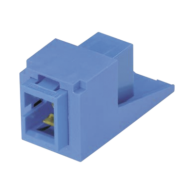 Imagen de Módulo Acoplador SC Simplex, para Fibra Óptica Monomodo OS1/OS2, Tipo Mini-Com, Color Azul