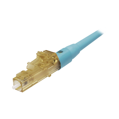Imagen de Conector de Fibra Óptica LC Simplex OptiCam, Multimodo 50/125 OM3/OM4, Pre-pulido, Color Aqua