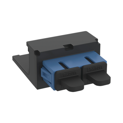Imagen de Módulo Acoplador SC Duplex, para Fibra Óptica Monomodo OS1/OS2, Tipo Mini-Com, Color Azul