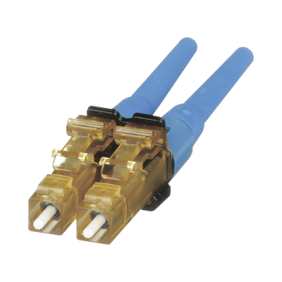 Imagen de Conector de Fibra Óptica LC Duplex OptiCam, Monomodo 9/125 OS2, Pre-pulido, Color Azul