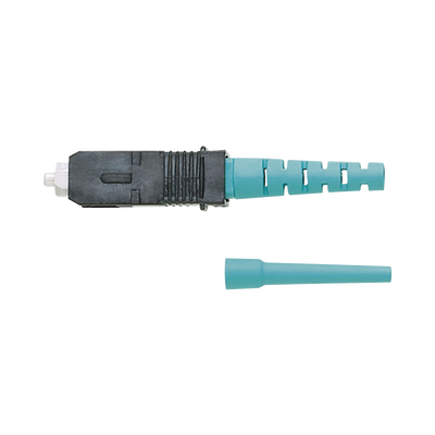 Imagen de Conector de Fibra Óptica SC Simplex OptiCam, Multimodo 50/125 OM3/OM4, Pre-pulido, Color Aqua