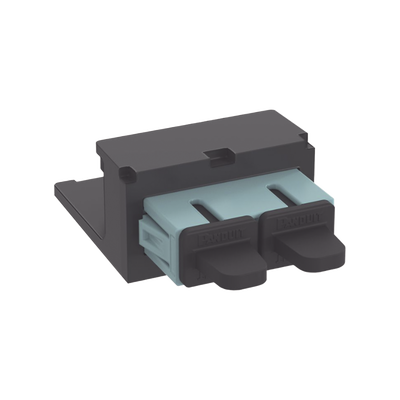 Imagen de Módulo Acoplador SC Duplex, para Fibra Óptica Multimodo OM3/OM4, Tipo Mini-Com, Color Aqua